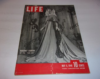 Vintage Life Magazine May 6, 1946 - Margaret Leighton Cover, Art, Collectible, Cool Vintage Ads, Scrapbooking