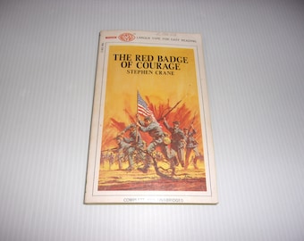 Vintage 1967 Paperback Book - Red badge of Courage by Stephen Crane - Lancer Paperback book