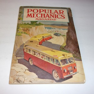 Vintage Popular Mechanics Magazine August 1947, Bus Train Cover, New Inventions, Vintage Ads