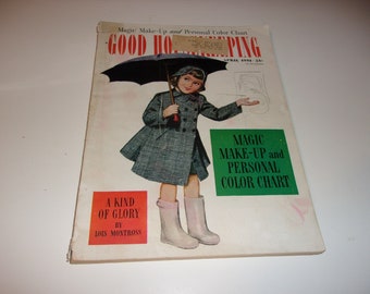 Vintage Good Housekeeping Magazine April 1951, April Showers Cover, Huge 338 Pages, Art, Scrapbooking, Retro Vintage Ads
