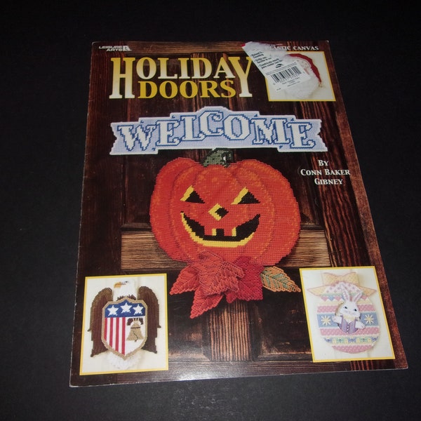 Holiday Doors by Conn Gibney, # 1634 - Leisure Arts, Plastic Canvas, Pattern Booklet