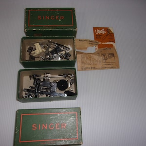 Vintage Singer Sewing Machine Attachments in Original Boxes - # 36275, Shabby and Chic, Sewing
