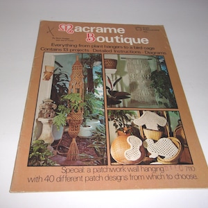 Macrame' Boutique How to Project Book # 7110, Vintage 1976, Macrame, 13 Projects, Hobby, Weaving, Plant Hangers