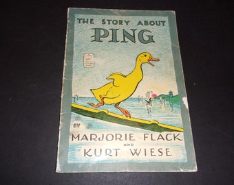 Vintage 1970 Children's Book - The Story About Ping by Marjorie Flack - Soft cover Book, Collectible, Illustrated