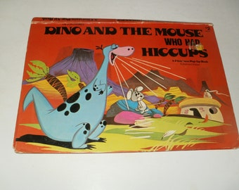 Dino and the Mouse who had Hiccups  Hardcover Book Vintage 1974 - Children's Flintstones Pop Up Book, Collectible ,Illustrated