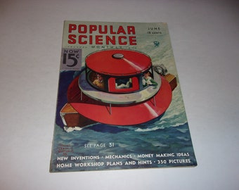 Vintage Popular Science Magazine June 1934 - Cool Old-Timey Experiments, Inventions, Scrapbooking, Collectible