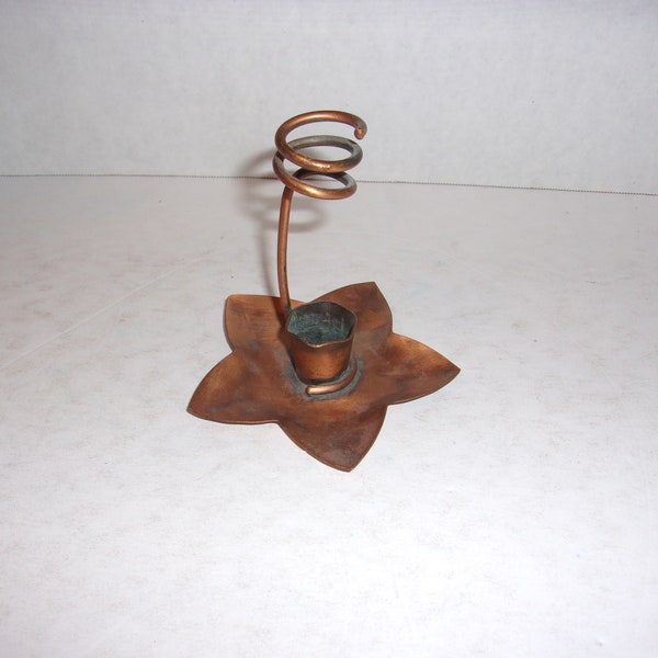 Vintage Hand Hammered Chippelua Copper, Candlestick Holder, Home Decor, Art, Sculpture, Functional, Retro Item