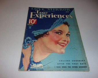 Vintage True Experiences Magazine July 1935, After the First Date, Campy, Spicy Stories - Hair Styles Paper Retro 1940s