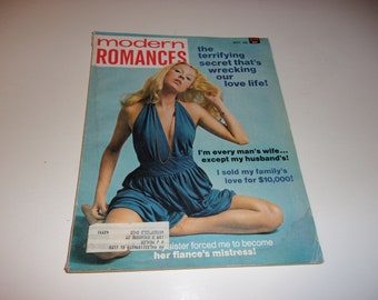 Vintage Modern Romances Magazine September 1973 - Campy, Spicy Stories - Hair Styles Paper Ephemera Retro 1970s