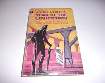 Year of the Unicorn by Andre Norton - Vintage 1965 First Printing Science Fiction, Ace Paperback, Collectible, Sci-Fi Story