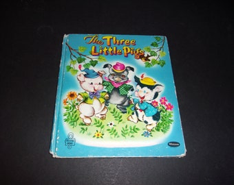 Vintage 1953 The Three Little Pigs - Small Size Children's Hardback Book - Whitman Tell a Tale Book, Classic Story