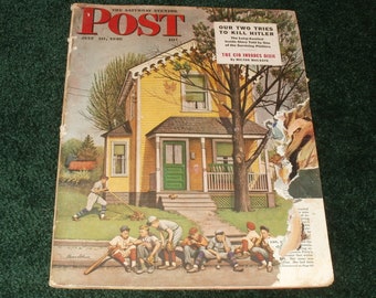 Vintage Saturday Evening Post Magazine July 20 1946 - Cover in Poor Shape  Vintage Car Ads - Scrapbooking Retro  Paper Ephemera