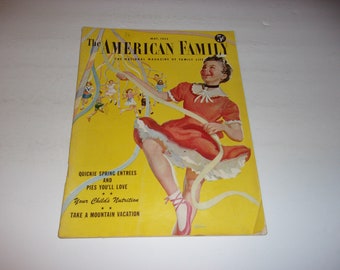 Vintage The American Family Magazine May 1953 - Covers Coming Loose, Art, Scrapbooking, Retro Vintage Ads