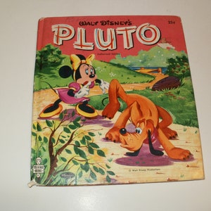 Vintage 1952 Walt Disney&#39;s Pluto - Small Size Children&#39;s  Hardback Book - Collectible Book, Classic Cartoon Story