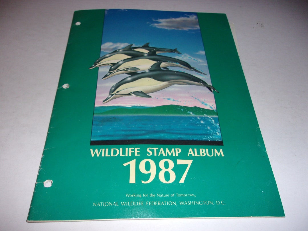 Vintage 1987 Wildlife Stamp Album Collectible Art Etsy
