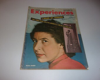 Vintage True Experiences Magazine September 1949, Wilma Ybarbo Cover, Campy, Spicy Stories - Hair Styles Paper Retro 1940s