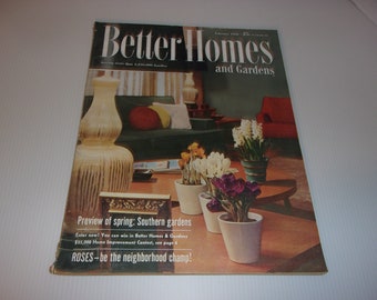Vintage Better Homes and Gardens Magazine February 1956 - Retro Scrapbooking Paper Ephemera -- 1956 Ford Victoria Ad