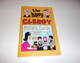 The Happy Clergy by Herb Walker, Vintage 1977, Cartoons, Humor, Softcover Book, Art, Illustrated