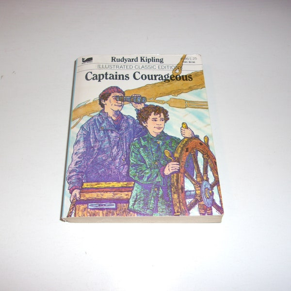 Captains Courageous by Rudyard Kipling - Vintage 1987, Small Sized, Illustrated, Childrens Softcover Book, Collectible
