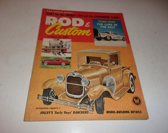 Vintage October 1961 Rod & Custom Magazine - Custom Cars, Rat Rods, Model Cars, Collectible, Retro 1960's, Man Cave Mag