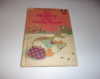 Walt Disney Book - The Mystery of the Missing Peanuts, Vintage 1975 - Childrens Collectible Book Art Illustrated