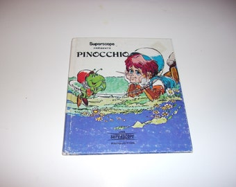 Vintage 1973 Pinocchio - Written in French, Children's Superscope Hardcover Book - Oddity, Collectible Book