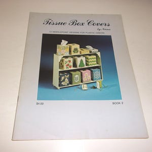 Tissue Box Covers Book # 2 by Ninna - 12 Needlepoint Designs for Plastic Canvas, Pattern Booklet