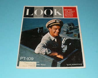 Vintage Look Magazine June 18 1963 Cliff Robertson Cover - Art Scrapbooking Collectible