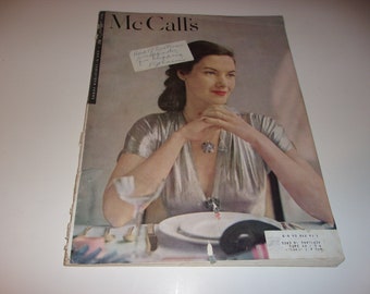 Vintage McCall's Magazine January 1948 - in Poor Shape, Vintage Ads Fashions Paper Ephemera, Scrapbooking