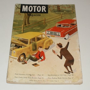 Vintage Motor Magazine November 1962 - Garage, Shop, Man-Cave, Art, Vintage Ads, Retro Collectible