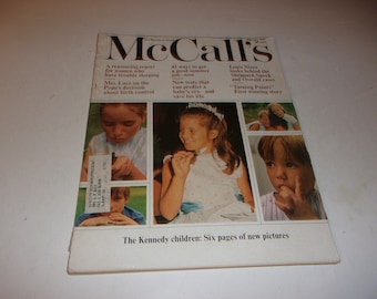 Vintage McCall's Magazine February 1967 - Kennedy Children Cover, Vintage 1960s Fashions, Ads, Junk Journals, Scrapbooking