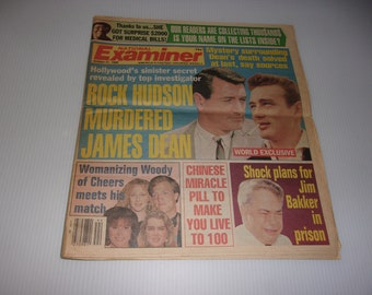 Vintage National Examiner October 31, 1989, "Rock Hudson Murdered James Dean", Tabloid, Collectible