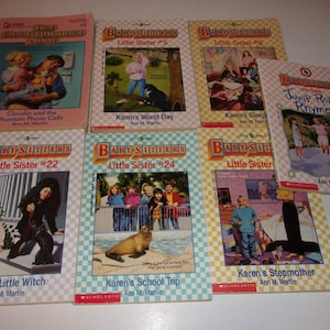 Vintage Group of The Babysitters Club Books - numbers 2, and Little Sister, # 3,9, 22, 24, 49, Jump Rope Rhymes, Young Readers, Collectibles