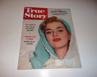 Vintage True Romance Magazine December 1956 - Elvis Presley Interview, Scrapbooking, Campy, Retro Romantic Stories