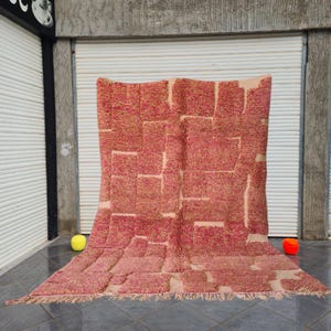 Custom pink moroccan rug - handmade wool pink rug - tapis berber pink moroccan - rug pink for living rooms-Select a size pink rug