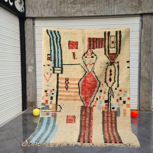 Custom Moroccan Rug, Amazing Multicolored Rug, Authentic Boujaad Rug, Beni ourain style, Artistic Moroccan rug, Moroccan Rug, Handmade rug