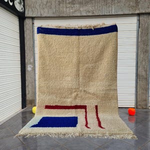 Blue Morrocan rug, Living room rug, Custom Beni Ourain rug, Handmade rug, Blue Wool Rug, Azilal Berber Rug, Handwoven Rug, Blue rug