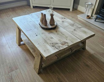 Handmade 3ft rustic coffee table made from locally sourced recycled wood