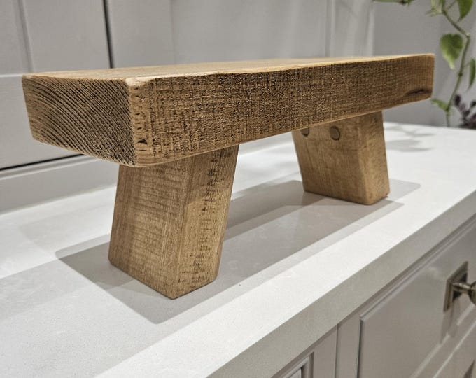 Handcrafted Small Wooden Riser: Recycled Rustic Pine
