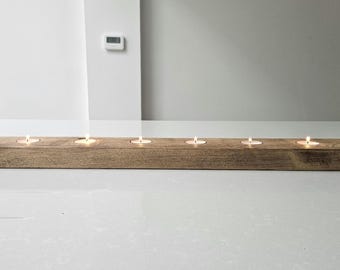 A handmade tea light candle centre piece with 6 tea lights included