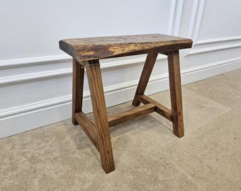 LAST 1 IN STOCK!! Handmade rustic reclaimed stool/bench - Finished in Dark Oak