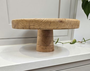 Handmade wooden rustic cake stand