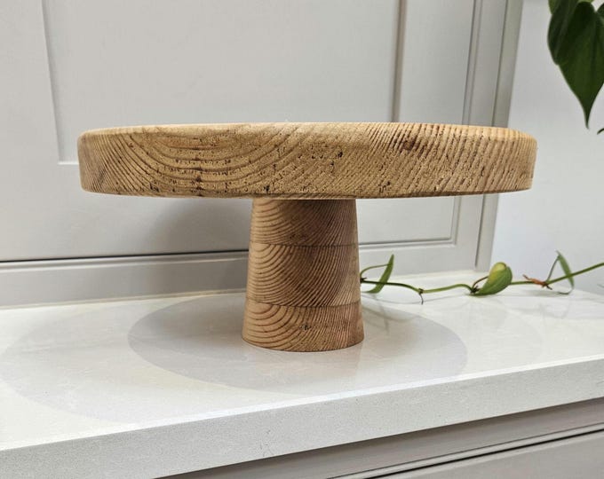 Handmade wooden rustic cake stand