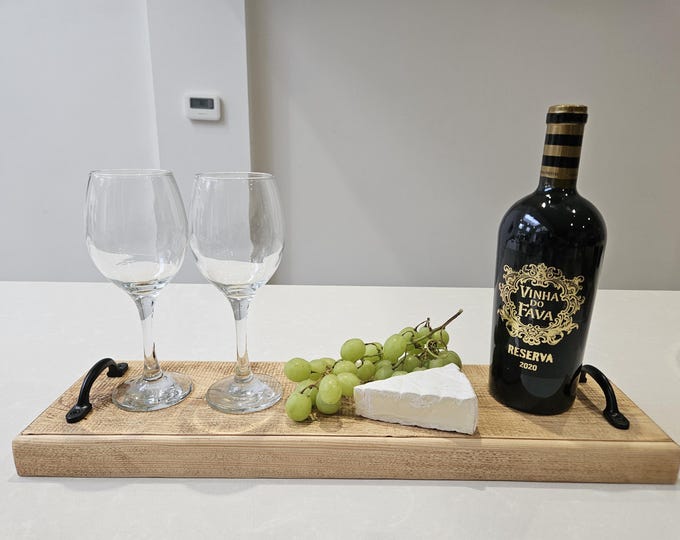 Handmade charcuterie board with handles