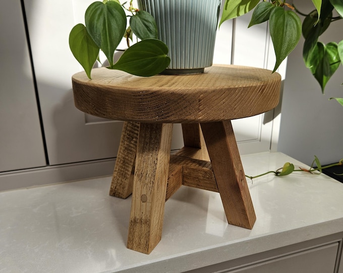 The Woodstock ‘Big Seat’ mini stool - A handcrafted large top mini stool