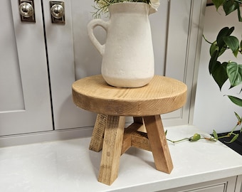 The Woodstock ‘Big Seat’ mini stool - A handcrafted large top mini stool