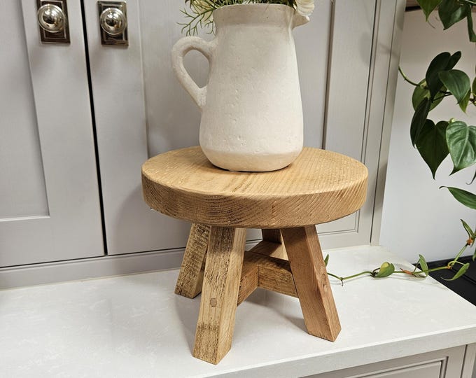 A handcrafted large top mini stool