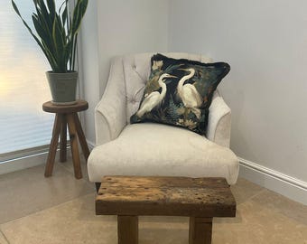 The Blockley - Reclaimed Pine Bench – Handmade Rustic Wooden Stool, Solid Wood Side Table or Seat