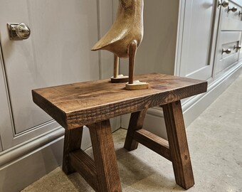 A beautifully handcrafted rectangle stool / bench. Small