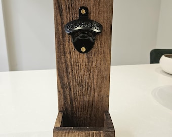 A handmade rustic bottle opener